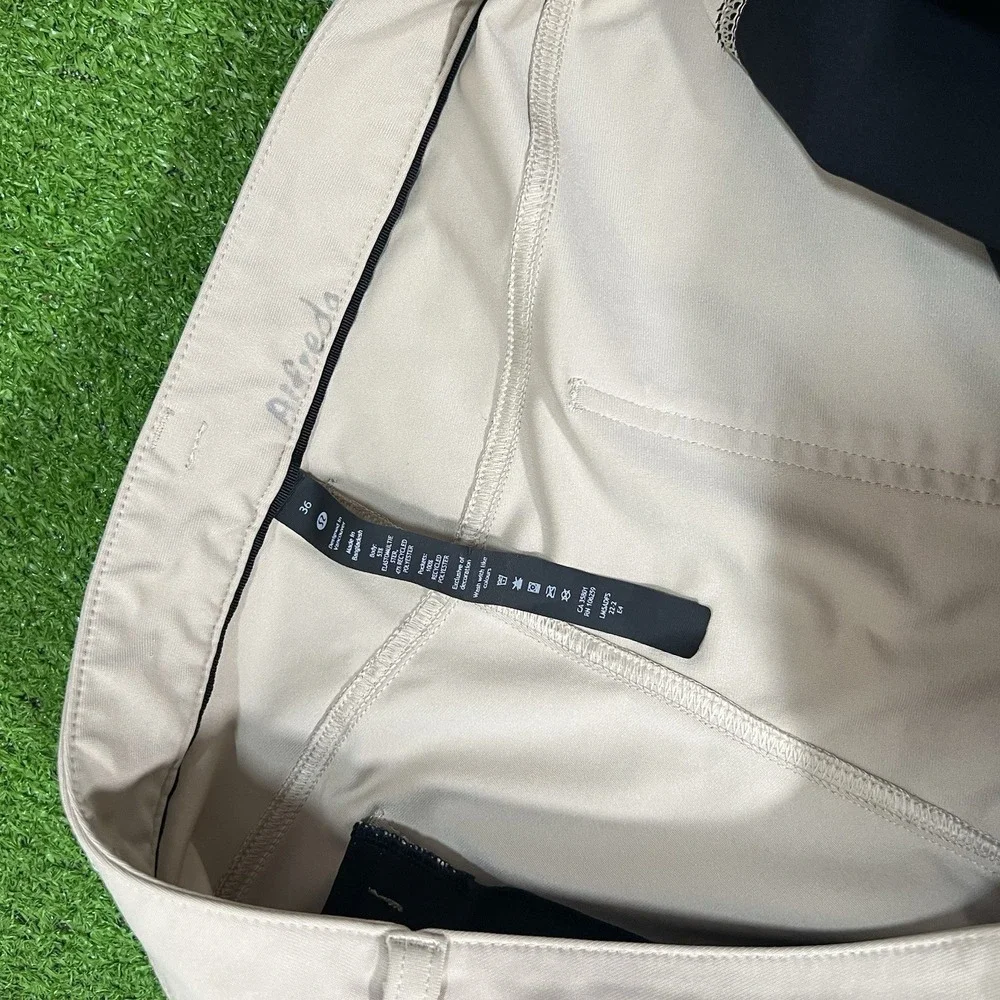 Lululemon Golf Pants 36x30 ABC Classic Fit Swift Cotton Stretch Beige Preppy EUC